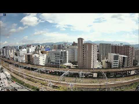 【2025/9/14 21:00 - 9/15 11:00】福岡・博多駅 ライブカメラ｜九州新幹線下り｜JR九州・鹿児島本線｜JR西日本・博多南線｜福岡の夜景｜日の出・朝日