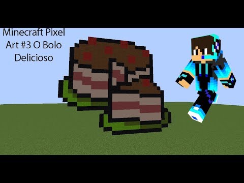 Minecraft: COMO FAZER UMA PIXEL ART DE BOLO 