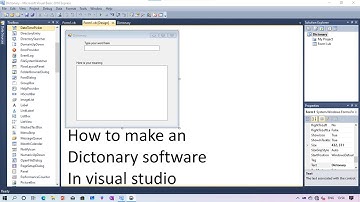 How to make a Dictionary software in visual studio
