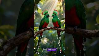Magical Quetzal Birds with Crystal Tails    #Shorts #shortvideo #birds #animals #ai