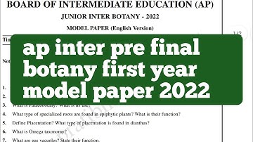 ap inter pre final botany first year model paper 2022