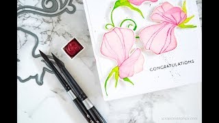 Transparent Watercoloring w/ Stamped Images