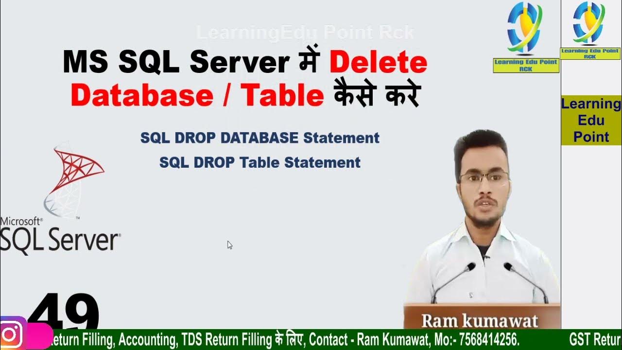 49 Hot to Delete Database in Sql Delete table in Sql 1 - YouTube