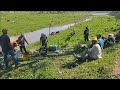 Pesca y fritangona en el rio patrocinada por Roberto y Raquel y su familia pescando en la corriente