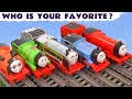 Toy Train Color Competition Story with Thomas Trains and Funlings