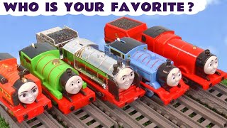 toy train color competition story with thomas trains and funlings