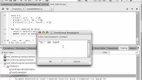 Debugging Unit Tests in Wing IDE