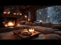 Fireplace Piano Music Peaceful Winter Night Ambience For Stress Relief Deep Sleep 