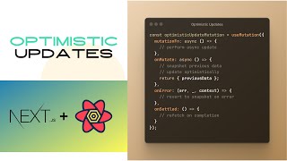 Optimistic Updates with TanStack Query in Next.js - Smooth UX in React! Profile