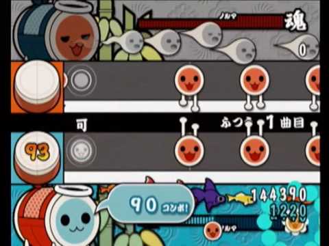 太鼓の達人9　TAKIO'S SOHRAN 2（南中ソーラン）　ふつう2人用譜面（1P 譜面スルー、2P フルコンボ）