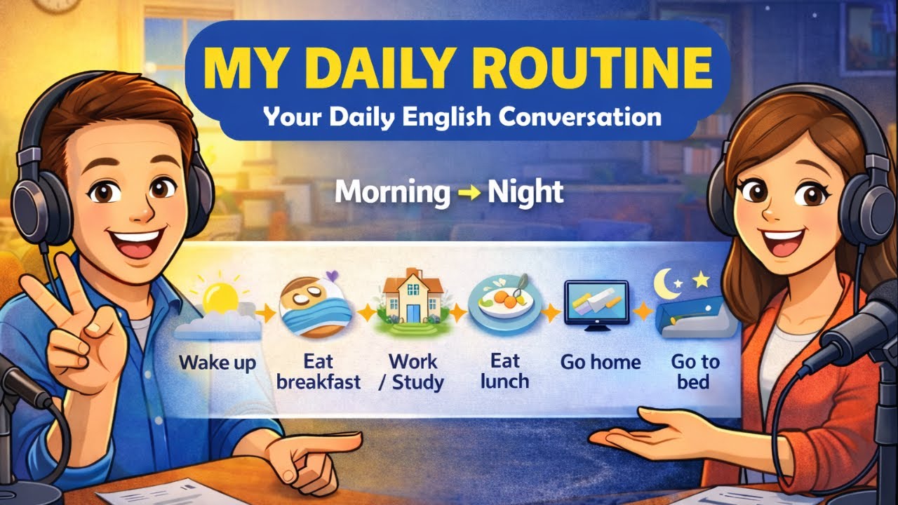 How to Talk About Your Daily Routine in English (Morning to Night ) | A1 English | Easy Talk English