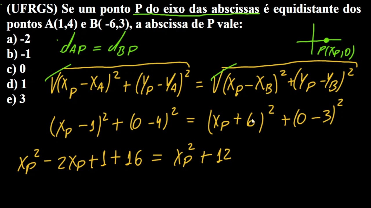 Geometria Analítica - UFRGS - Se um ponto P do eixo das abscissas é ...