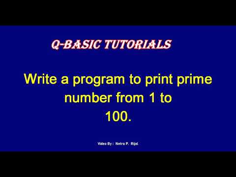 QBASIC In Nepali:  Write a program to print Prime number from 1 to 100 By NP Rijal
