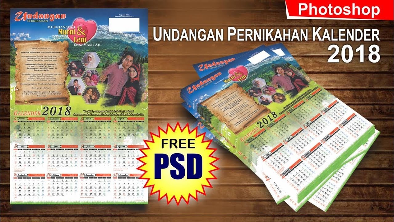 Desain Undangan Model Kalender  2022 di Photoshop 