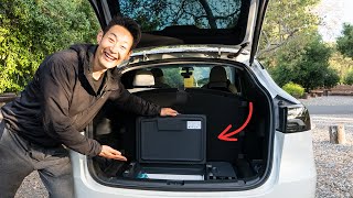 The Biggest Hidden Fridge for your Tesla Model 3/Y/X (Doesn&#39;t Take Any Trunk Space!!)