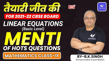 Mega Menti Day 1 | Linear Equation in Two Variables | Basic Level | Class 9 Maths | CBSE | Vidyakul