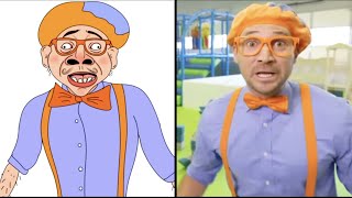 Funny Blippi Drawing Meme Blippi And Layla Have A Slide Race Indoor Playground Meme
