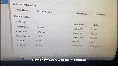 EDFA WEB network management