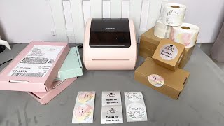 AIMO D520-BT Thermal Shipping Label Printer | Colorful labels for your business and home