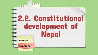 2. 2. Constitutional Development of Nepal (in English)। Section Officer Exam। Second Paper