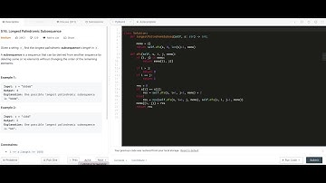 Leetcode 516. Longest Palindromic Subsequence