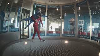 Nathan flying in the wind tunnel for the first time