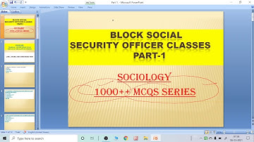 BSSO CLASSES-1#OSSC BSSO CLASSES #SOCIOLOGY PART-1#BLOCK SOCIAL SECURITY OFFICER CLASSES-1