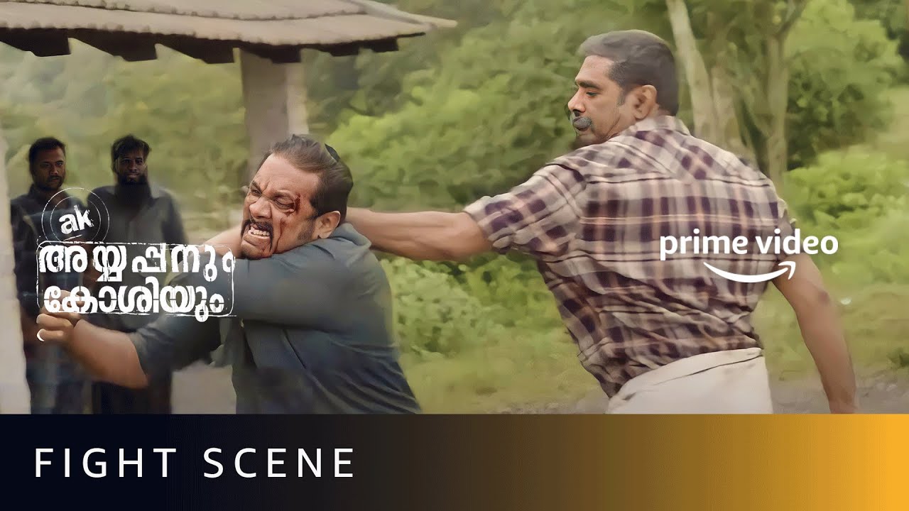 Biju Menons Fight Scene  AK Ayyappanum Koshiyum  Prithviraj Sukumaran  Amazon Prime Video