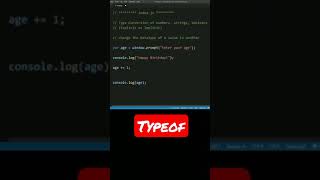 JavaScript typeof - JavaScript Tutorial #Shorts #Romeo #One