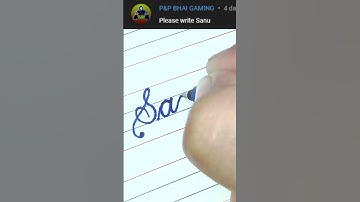 Sanu - Beautiful name in Cursive writing | Cursive writing for beginners | #shorts