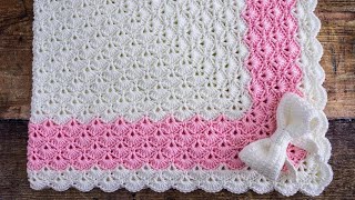 🥰 Вязание крючком детского одеяла по кругу 🎀 (ДОВОЛЬНО гигантский узор бабушкиного квадрата!)