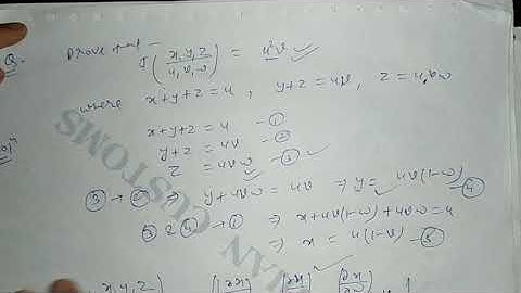 Topic: Numericals Based on Jacobian Part 1 for B.Sc 2nd Year by Sapna Agarwal