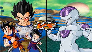 DBZ Budokai Tenkaichi 3 - Vegeta (Scouter),Goku (Mid) and Kid Gohan VS Frieza Final Form
