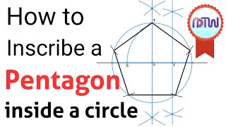 How to inscribe a pentagon in a given circle | Drawing pentagon