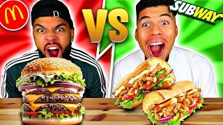 MCDONALDS VS SUBWAY CHALLENGE !!!