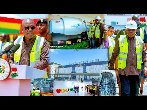 Prez Mahama Arrives to cut sod for the New Ultramodern Accra Int Airport Terminal 2 Concourse