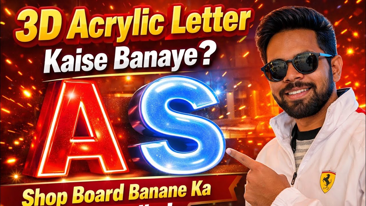 3D Acrylic Letter Kaise Banaye❓