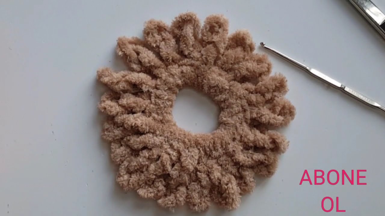 kadife toka yapımı, topuz tokası, tığ işi lastikli toka yapımı knitting buckle #dıy #crochet #tığişi