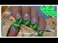 Abstract Nail Art Design | Green French Tip Nails ♥ Абстрактный Френч Дизайн Ногтей