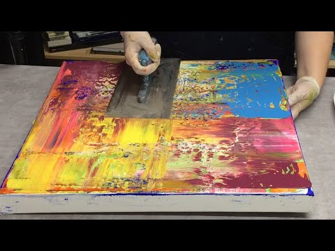 Rakeltechnik | Wie erstelle ich ein kleines Rakelbild? | Squeegeepainting | Inspiration und Struktur