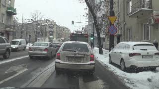 Виртуальное путешествие на машине по Люблину  Зима  Poland. 4К