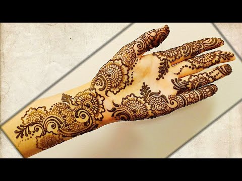 Latest floral arabic henna design - YouTube