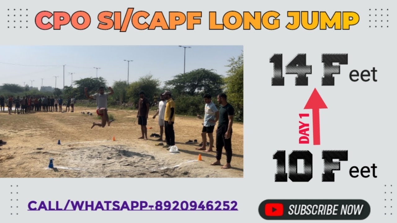 Capf Si Pop Command CPO-SI, CAPF & RPF BOYS LONG JUMP TRAINING 🔥🔥|| #longjump #technique # ...