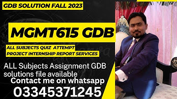 mgmt 615 GDb solution Fall 2023