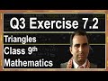 Q3 Ex 7.2, class 9 Math, triangles.