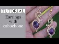How-to Wire wrap earrings with stone without hole.