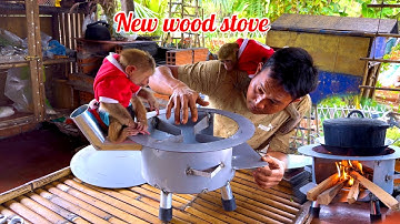 Sơn and BiBi research ways to use the new wood stove during windy weather.