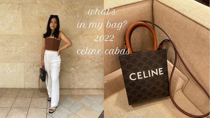 Celine Vertical Cabas Mini Bag in Triomphe Canvas