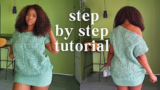 How to Crochet a granny square Dress |Step by Step| Full Crochet Dress Tutorial (Beginner Friendly)