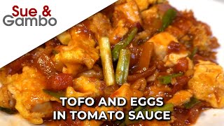 Tofo and Eggs in Tomato Sauce
